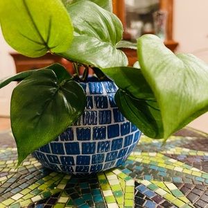 COPY - Blue Iridescent Mosaic Tile Mini Planter